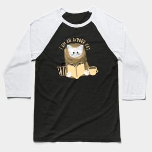 Introvert book lover coffee lover boba tea lover cute cat Baseball T-Shirt